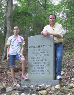 Anna and I hiked up the creek to the site of the Battle of Lindley's Mill.